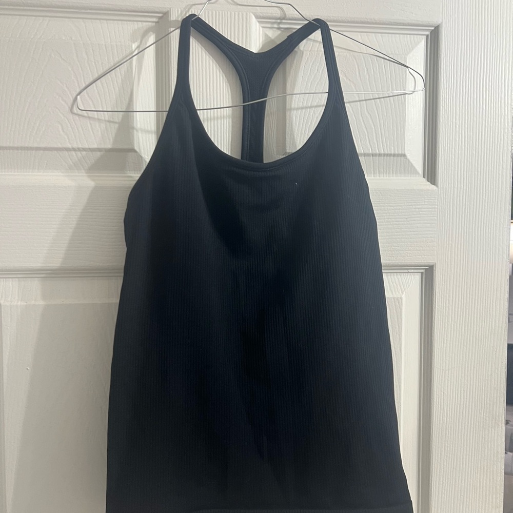 Athleta Black Ribbed Tank Top
